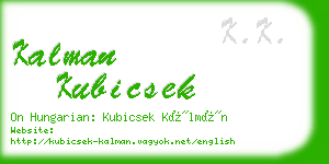 kalman kubicsek business card